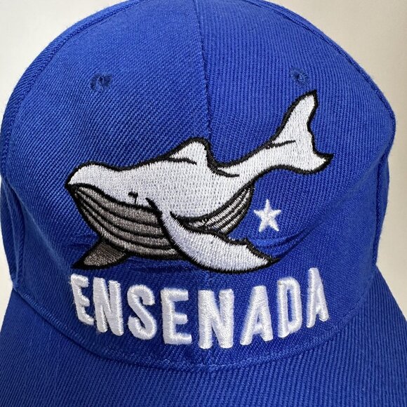 Baja Mexico Ensenada Baseball Hat Embroidery Whale & Flag Adjustable Strap Cap - Picture 2 of 10